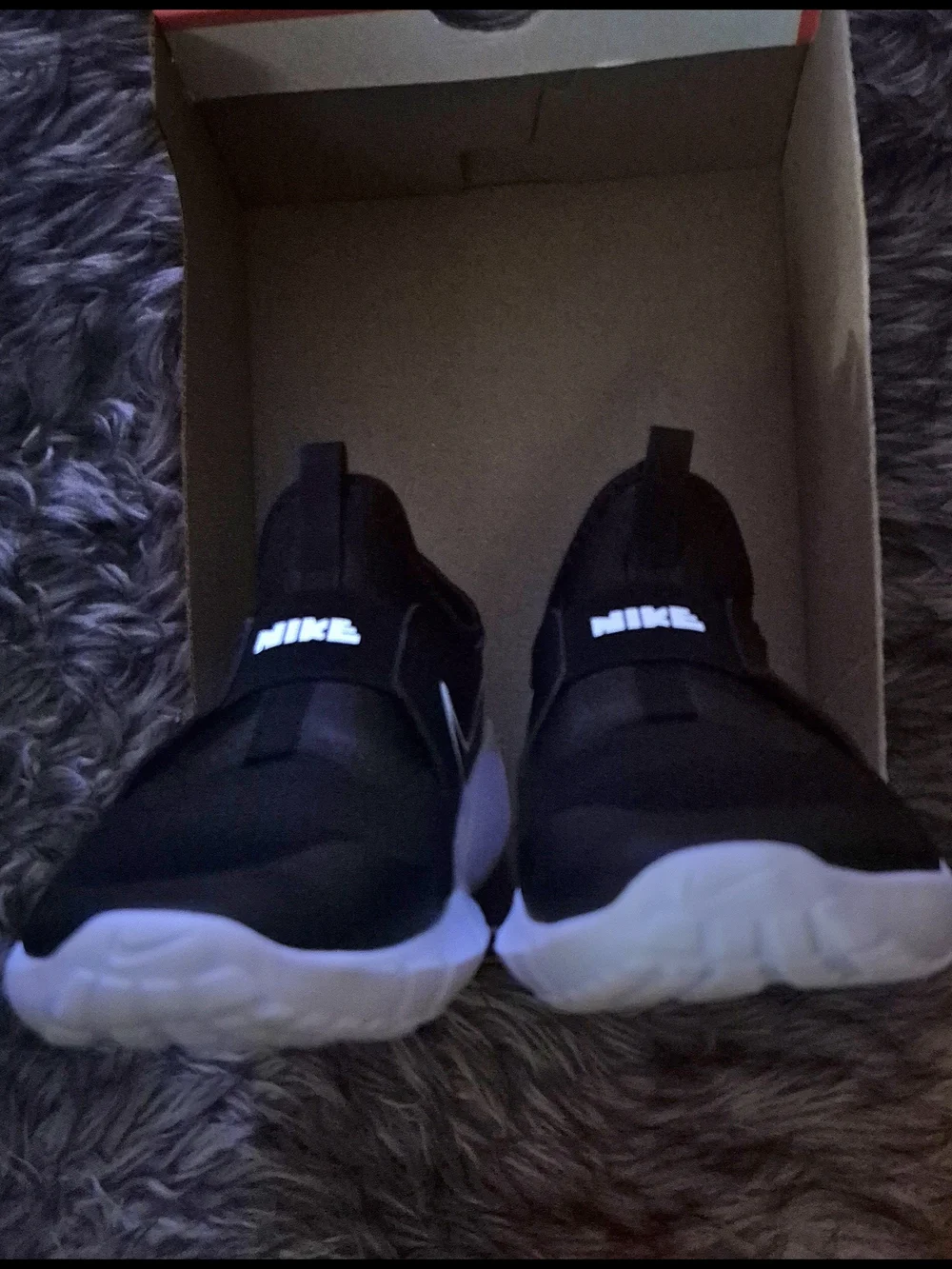 Nike Big Kids' Size 6.5 Or Womans Size 8 Black Slip-On Athletic Shoes